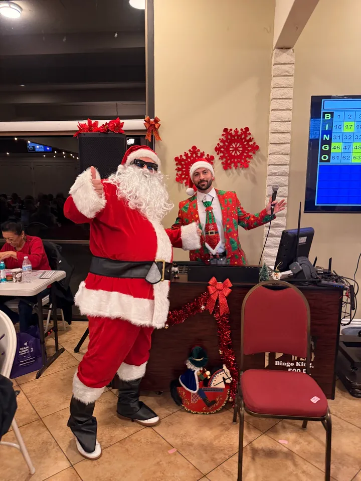 santa visits the caller booth